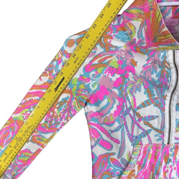 Lilly Pulitzer Women XXS Skipper Popover 1/2 Zip Scuba To Cuba Holy Grail Jacket - Picture 11 of 16